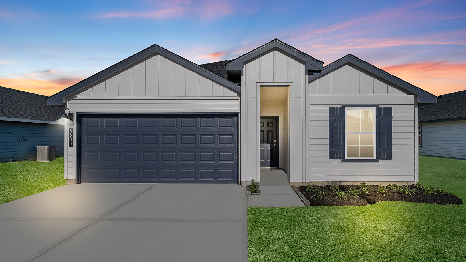 Harris exterior front view of the front of house.