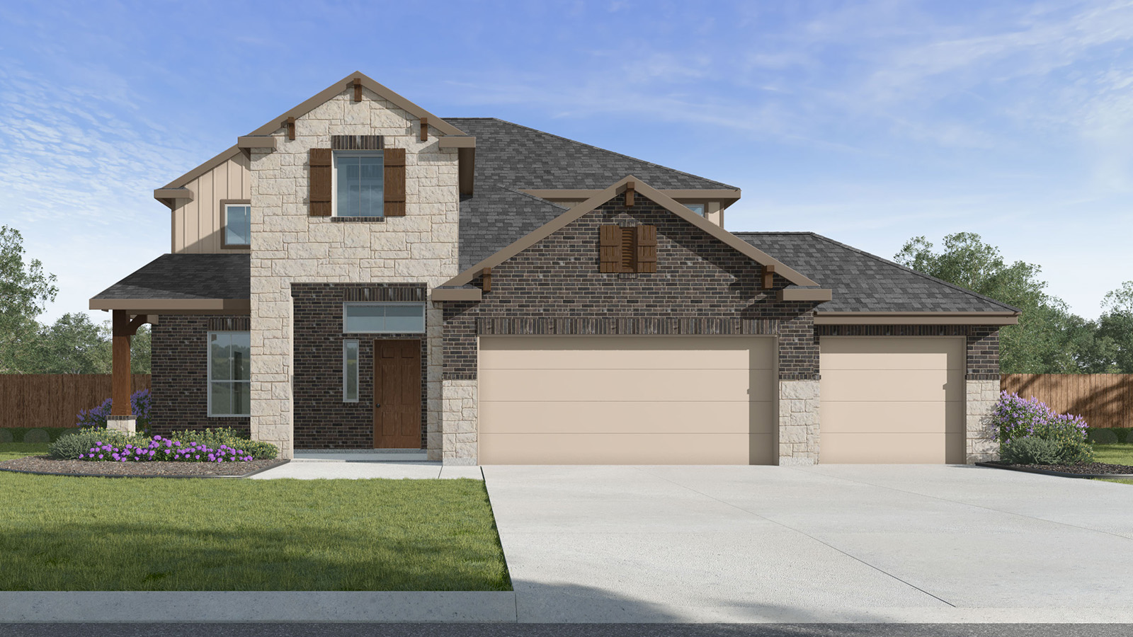 Walden X Elevation 3 Car Garage.