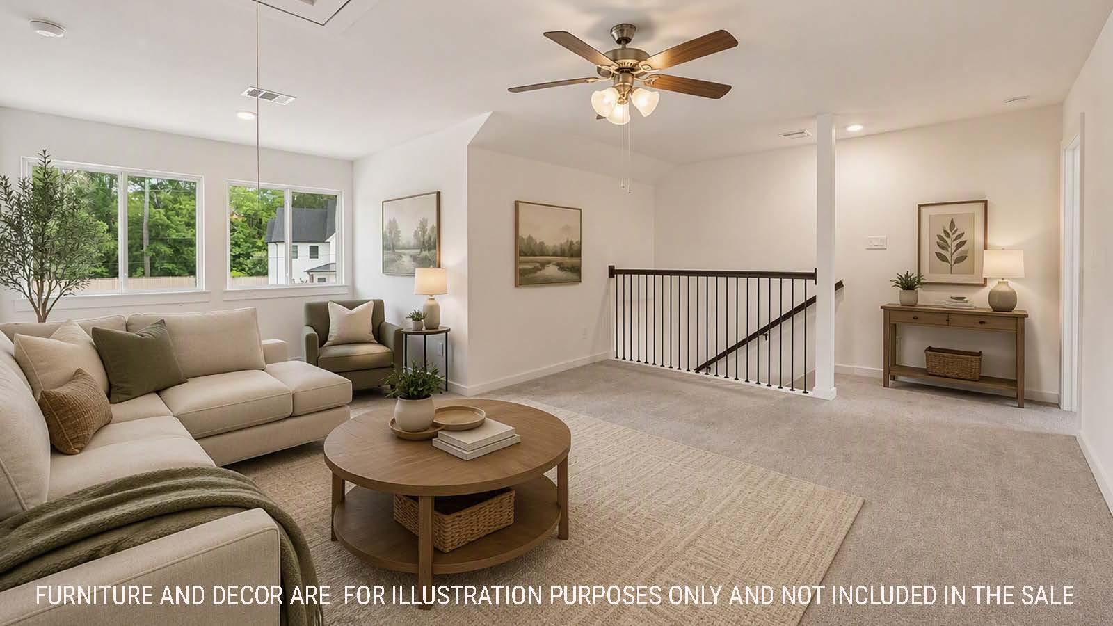 Newburgh game room with carpeted flooring and windows for natural lighting.