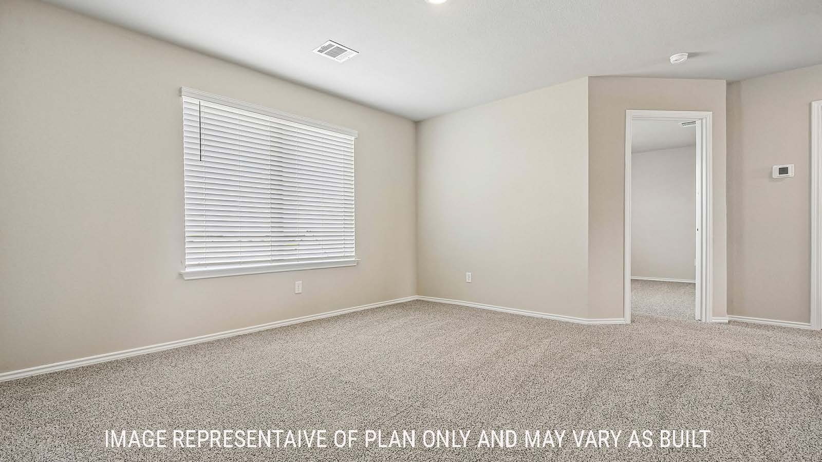 Prosper game room with carpeted flooring and windows for natural lighting.
