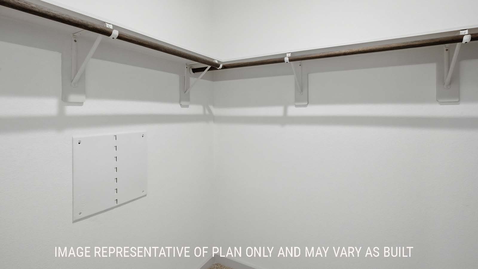 Elgin primary bedroom closet with carpeted flooring and shelving for storage.