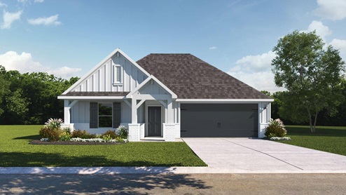 Lakeway G Elevation with Brick.