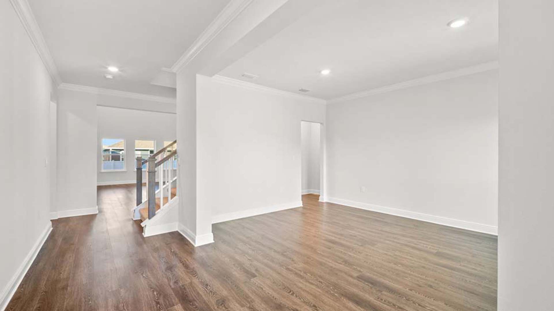 A flex room is just off the entry