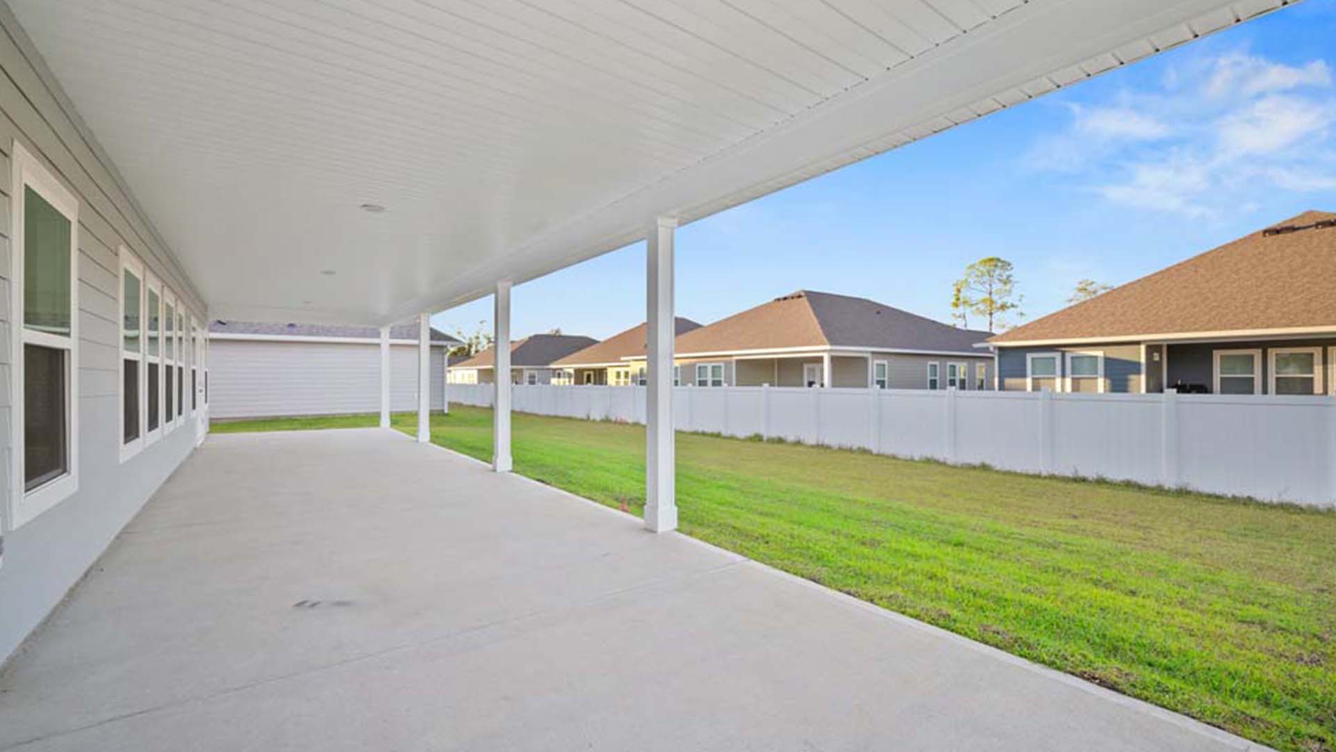 The Elliot has a large covered back porch.
