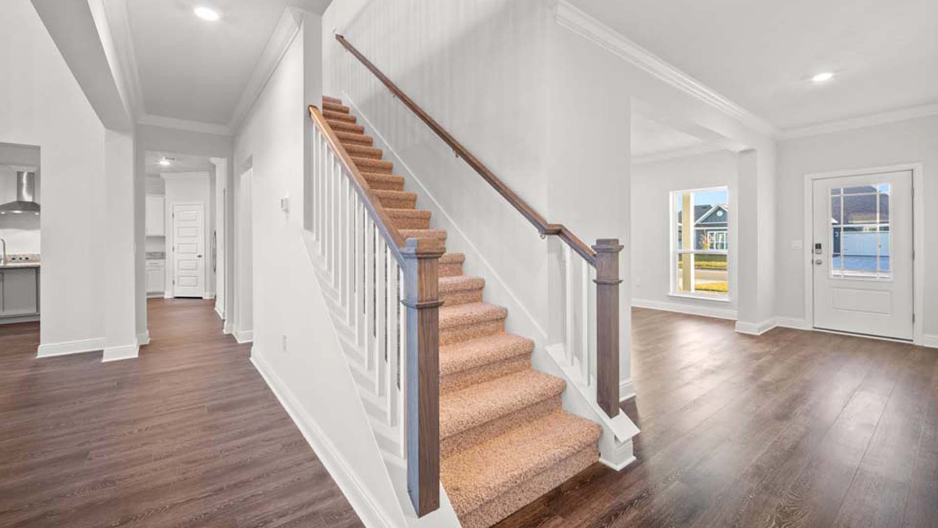 The guest bedrooms are on the second level