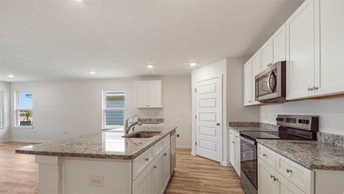 The kitchen in the Lakeside floor plan