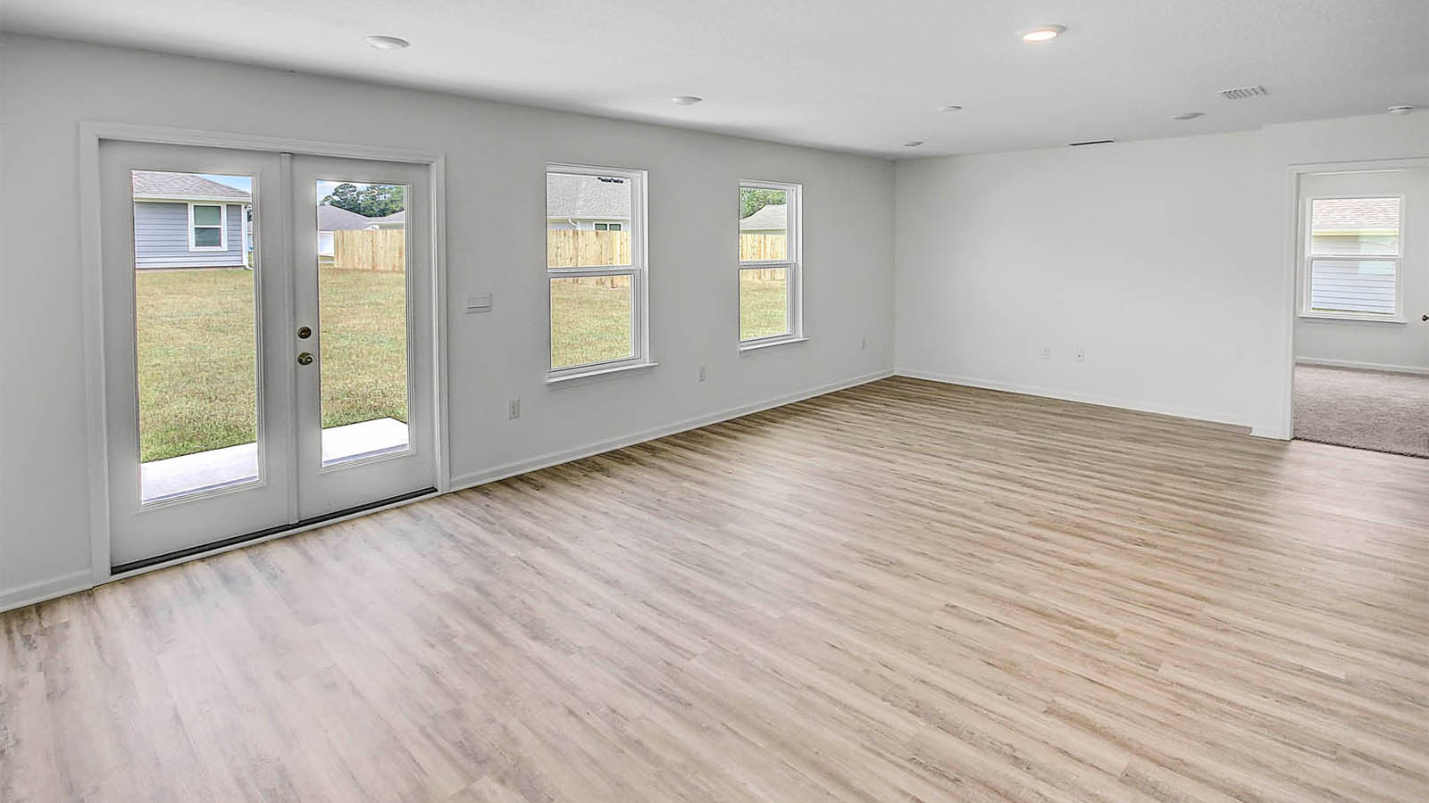 Living space opens to the covered patio