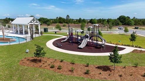 The playground at Owls Head Farms amenity
