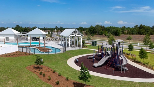Overview of the playground and pavilion