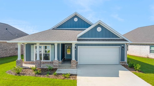 The Delray floor plan at Owls Head Farms has four bedrooms and a two car garage