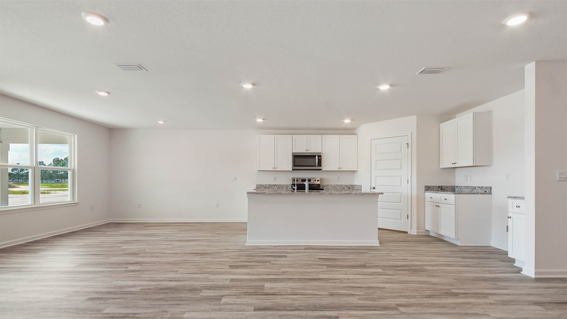 Living area is open to the kitchen