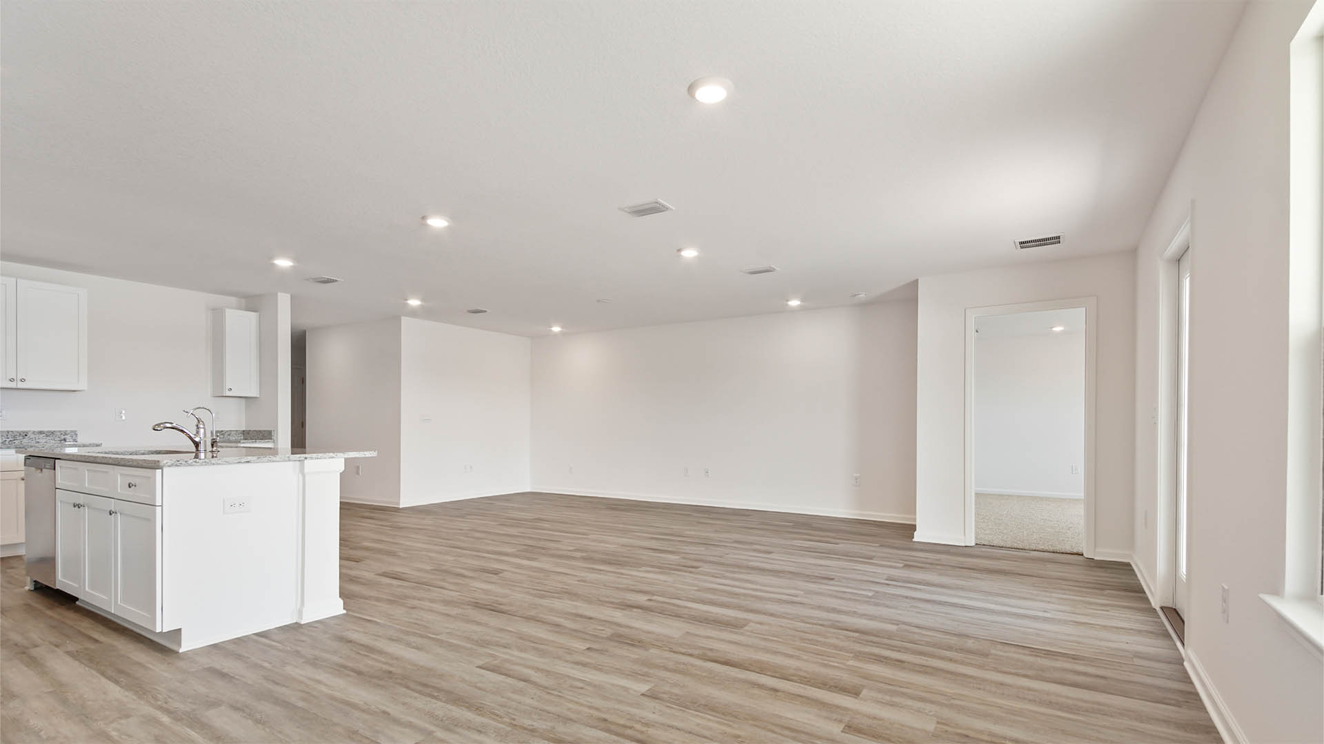 Dining to the living area