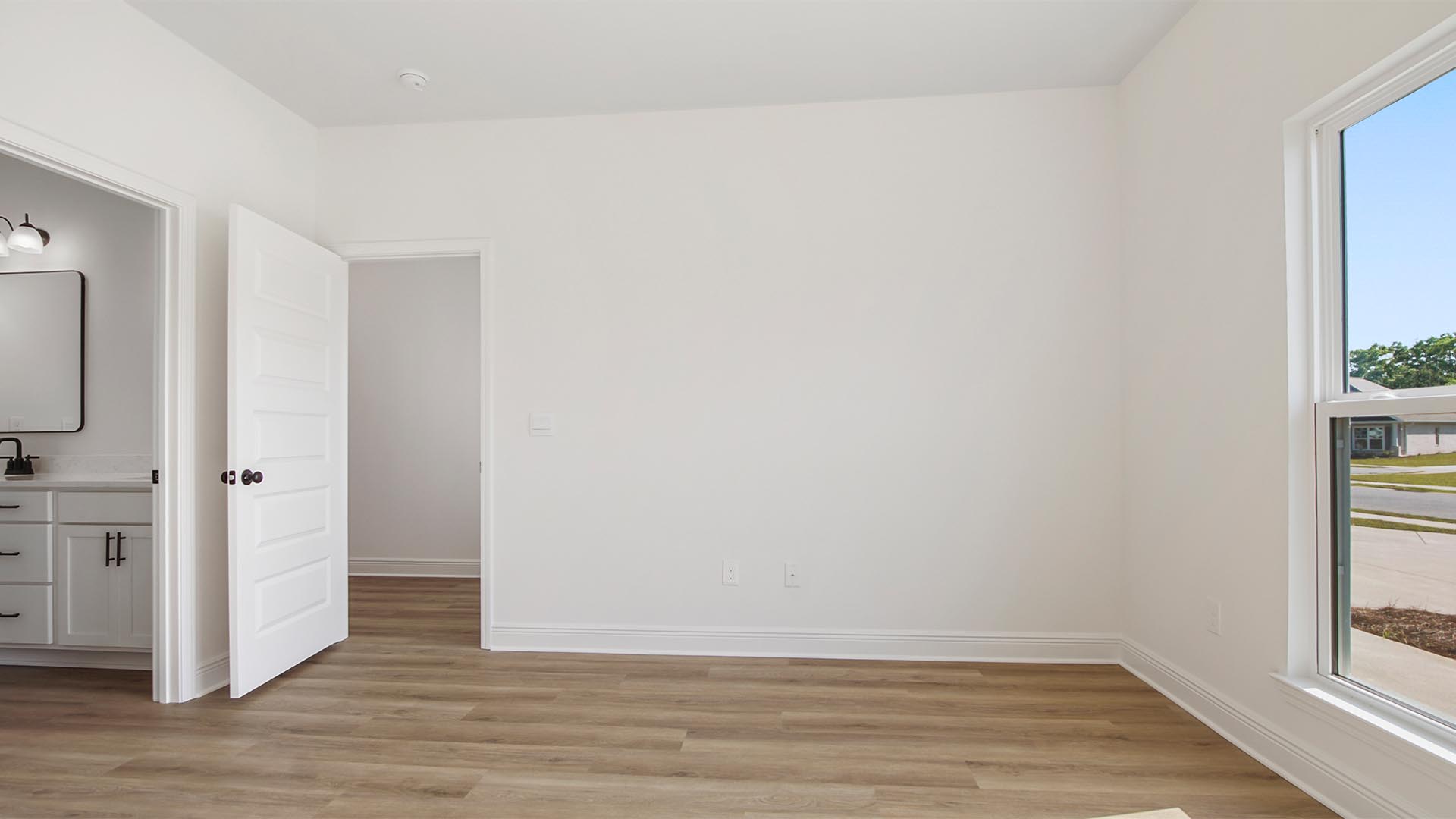 Bedrooms two and three are connected by a shared bathroom