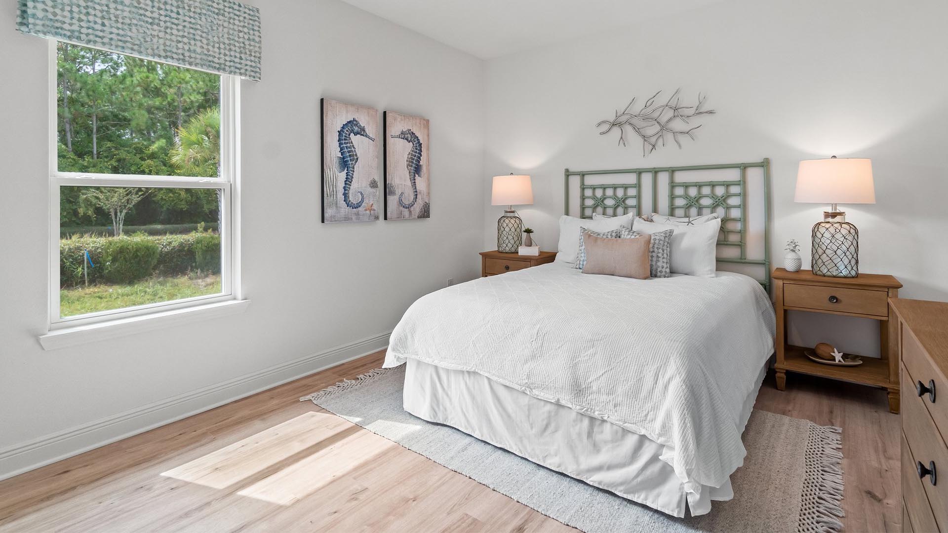 The additional bedrooms are located off the living area and front foyer