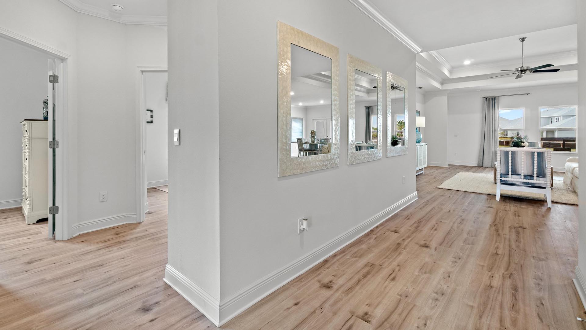 Foyer leading to the open concept living area