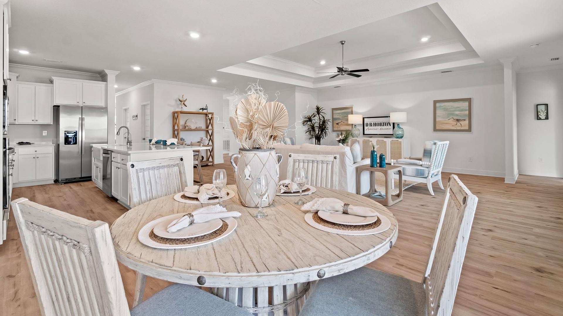 The breakfast area is open to the amazing kitchen