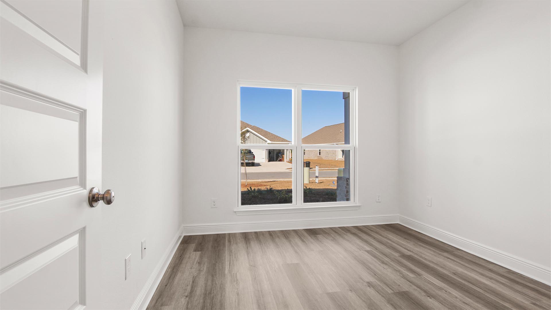 Bedroom two is located at the front of the home