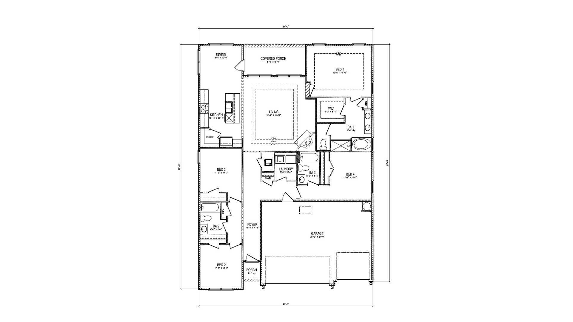 Madison A Floor Plan Covered Entry