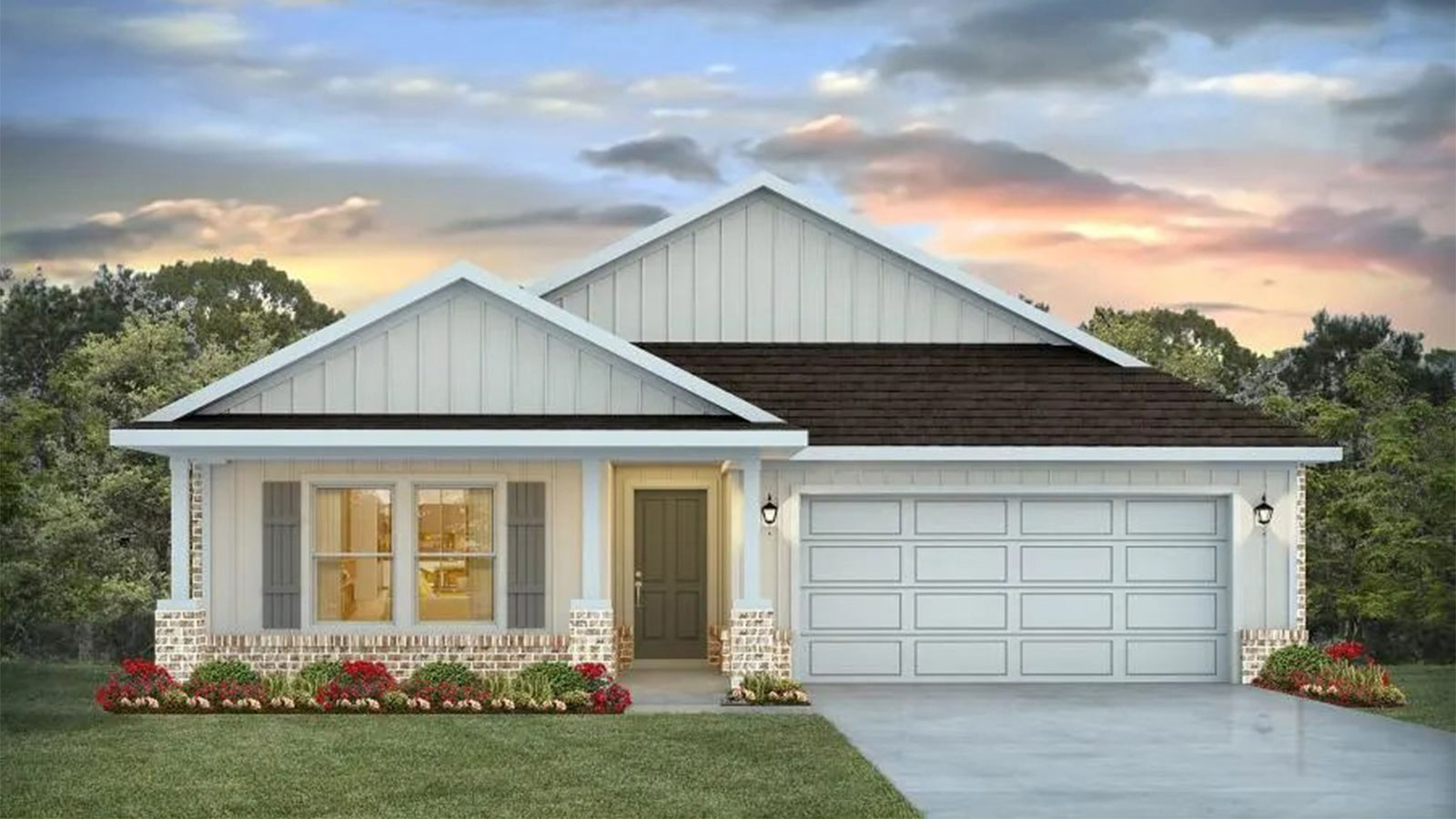 Owls Head Farms Riverside floor plan features five bedrooms and three full bathrooms with two car garage