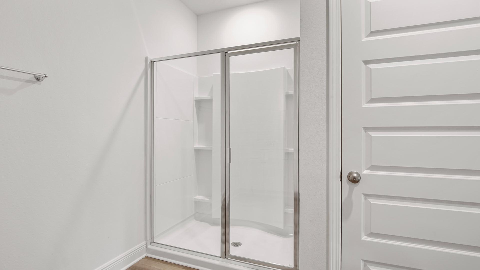 Shower in the primary bathroom