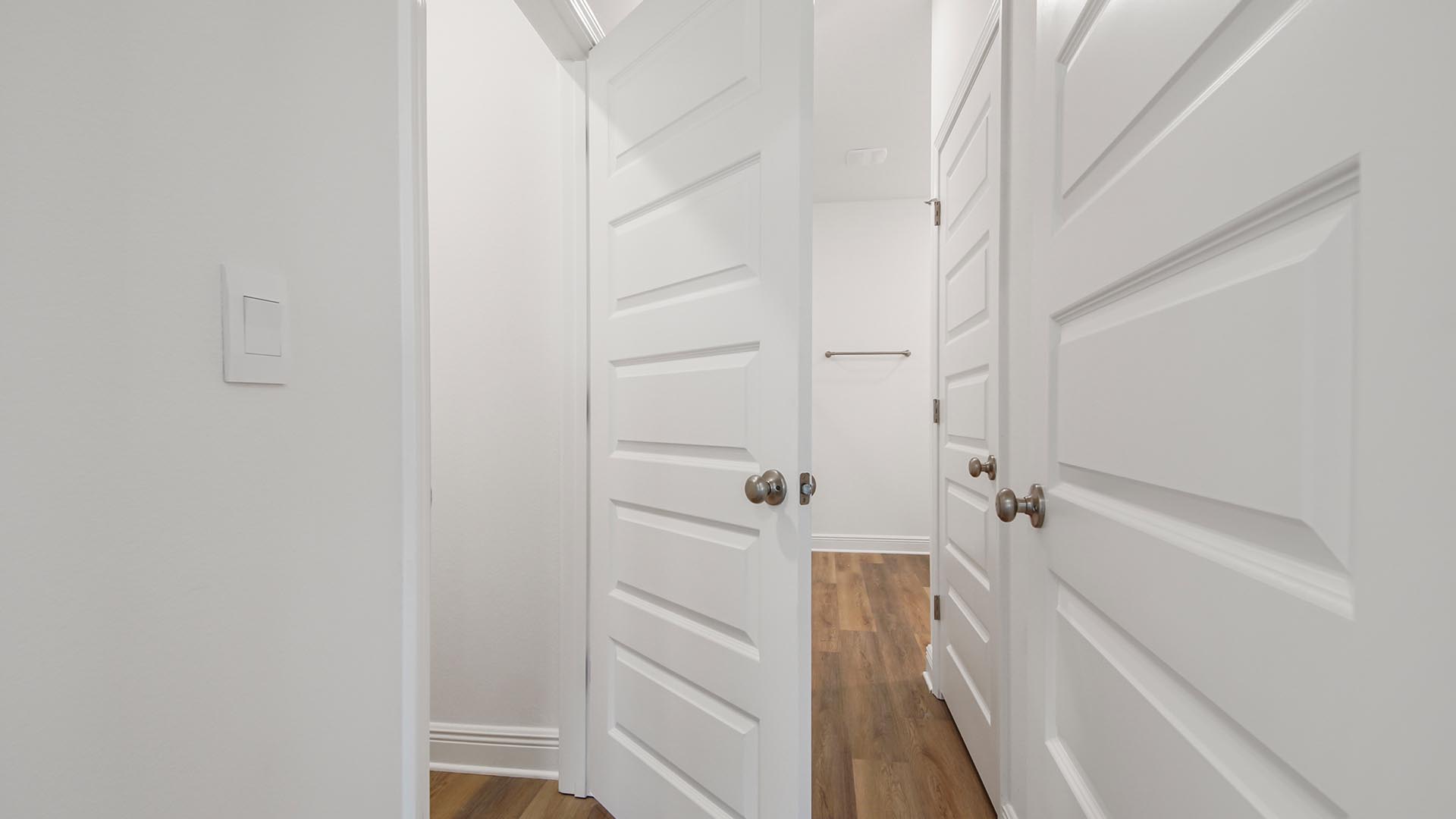 Two separate closets provide for all of your wardrobe needs