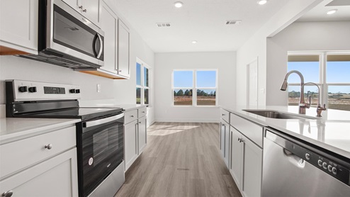 The kitchen in the Madison floor plan