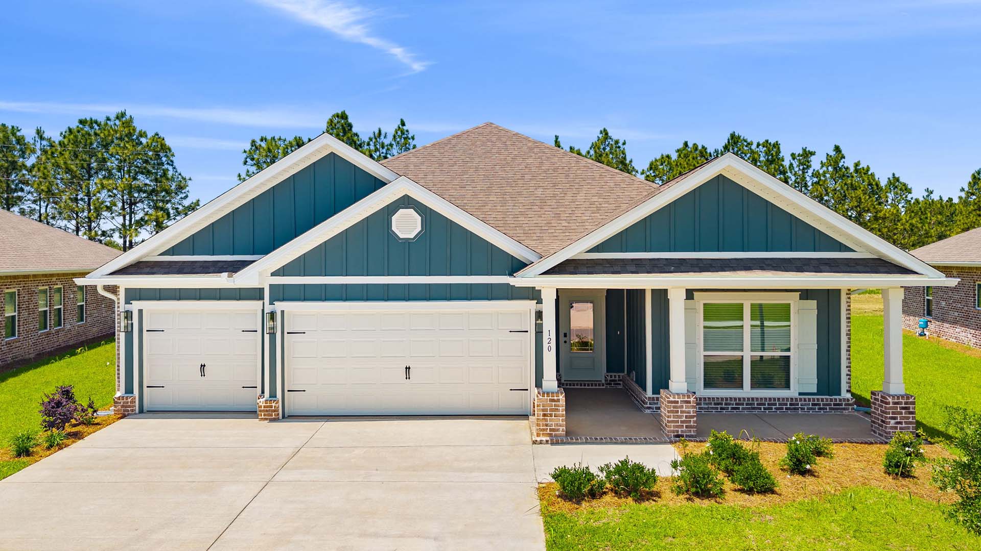 282 Farm Owl Drive is under construction. This image shows a similar Destin floor plan at completion