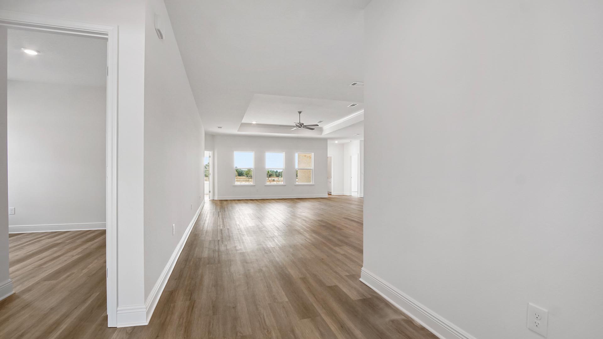 The Destin features an open entry foyer with two bedrooms and shared bathroom