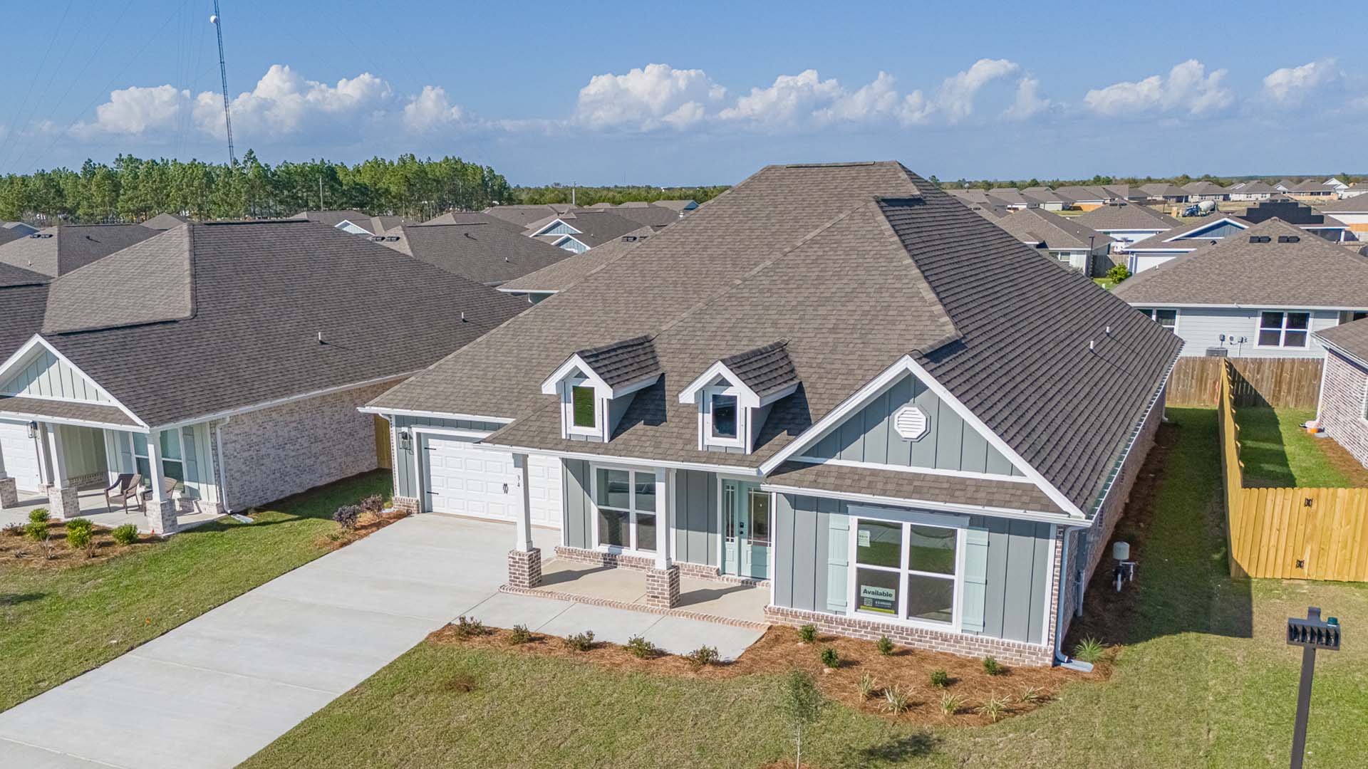 The Mckenzie has a two car garage and covered entry