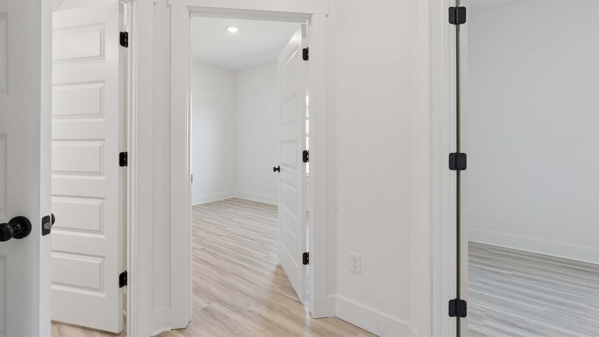 There is a dedicated hall to bedrooms two and three and the study and a shared bathroom