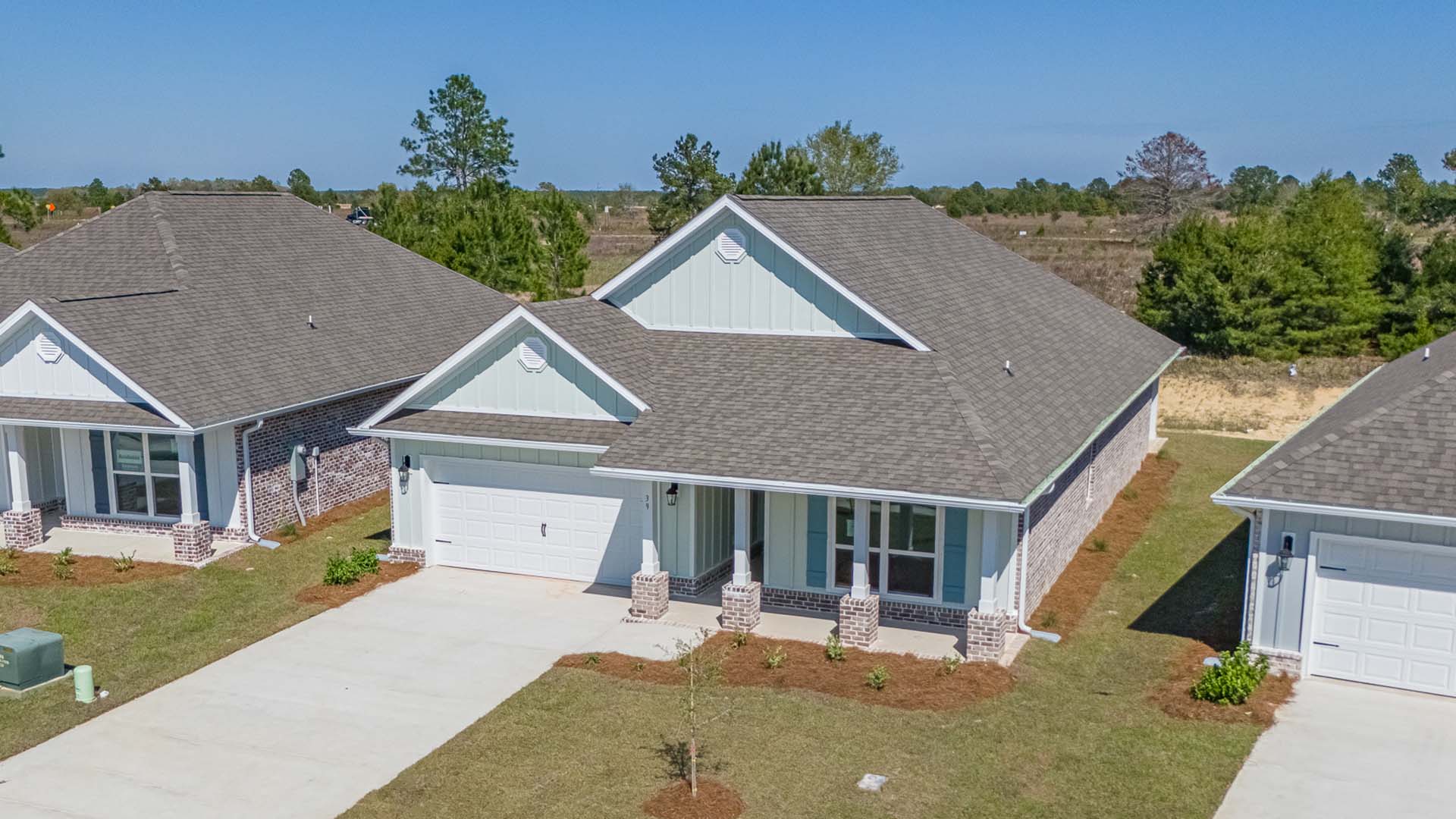 Covered front porch and 30 year dimensional shingles