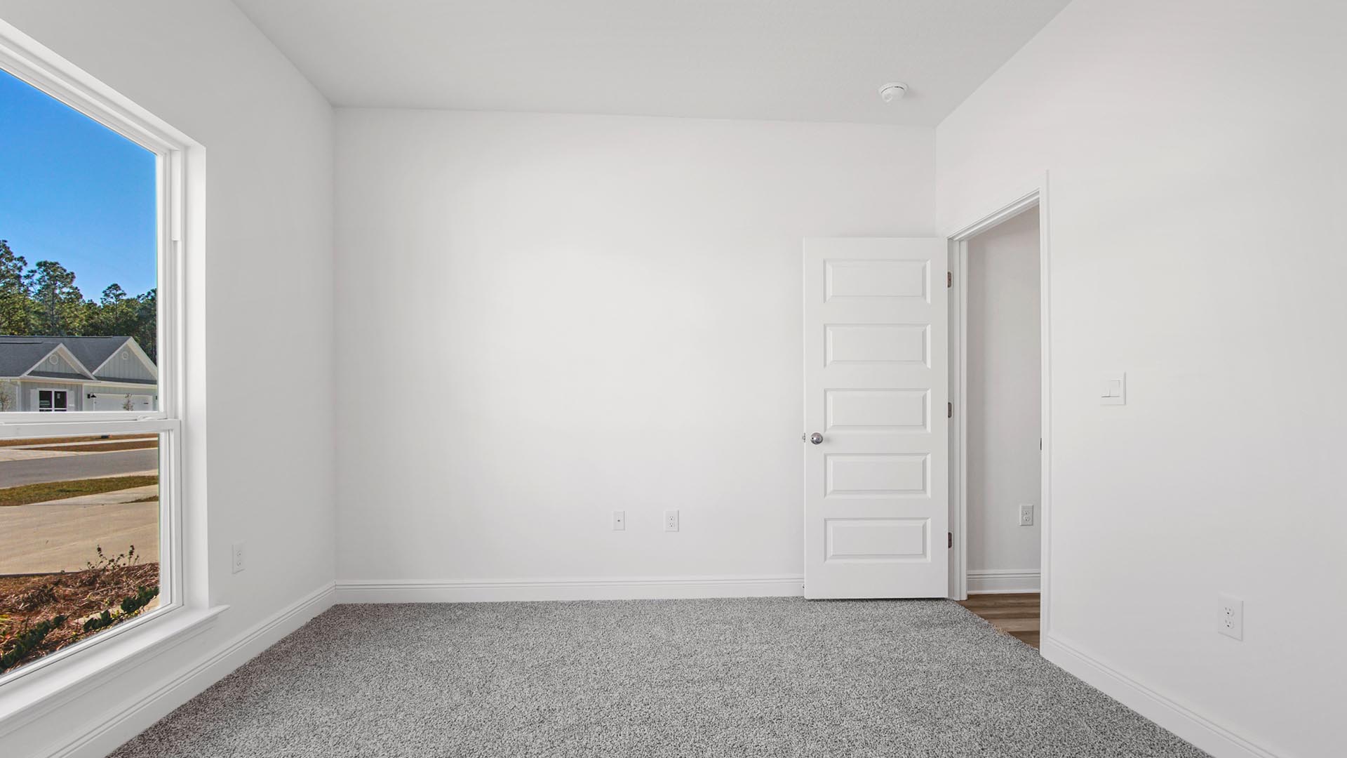 Bedroom two has a closet and features carpet