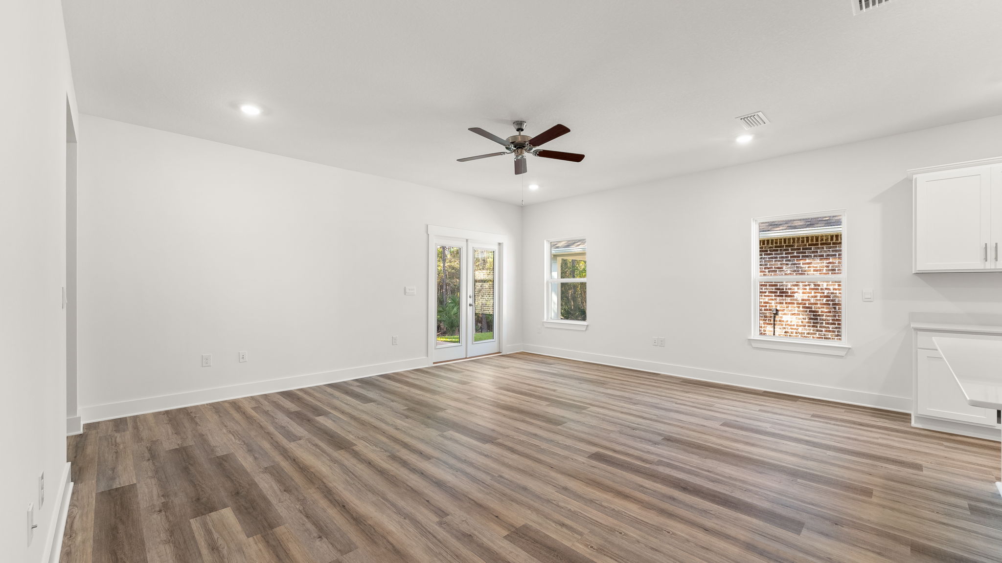 Spacious living area and dining space