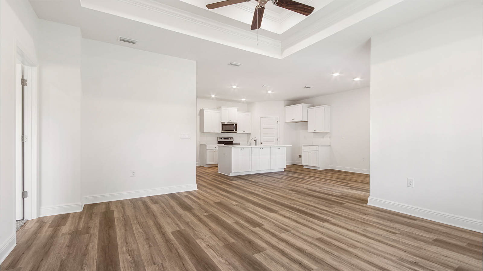 EVP flooring through the living and dining area