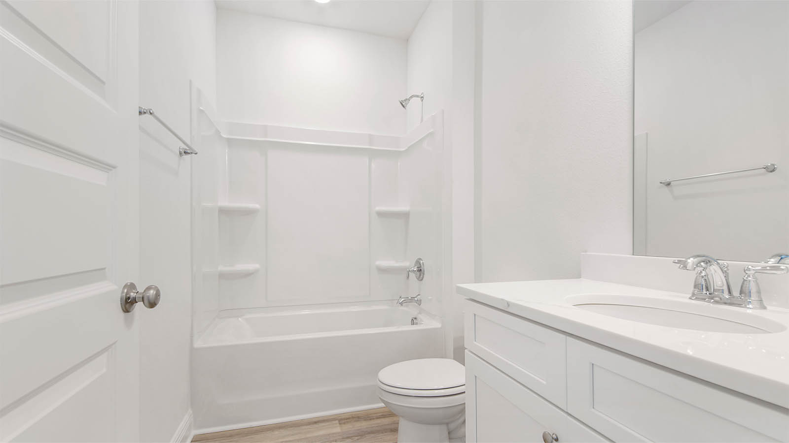 Shared bathroom with shower tub combination