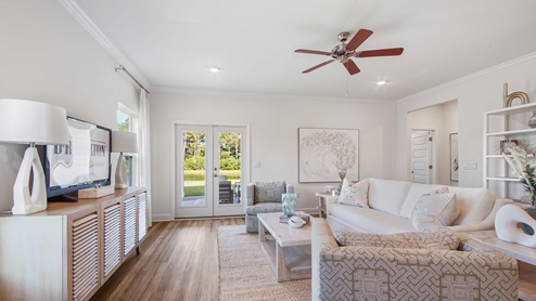 The floor plans feature EVP flooring throughout the home