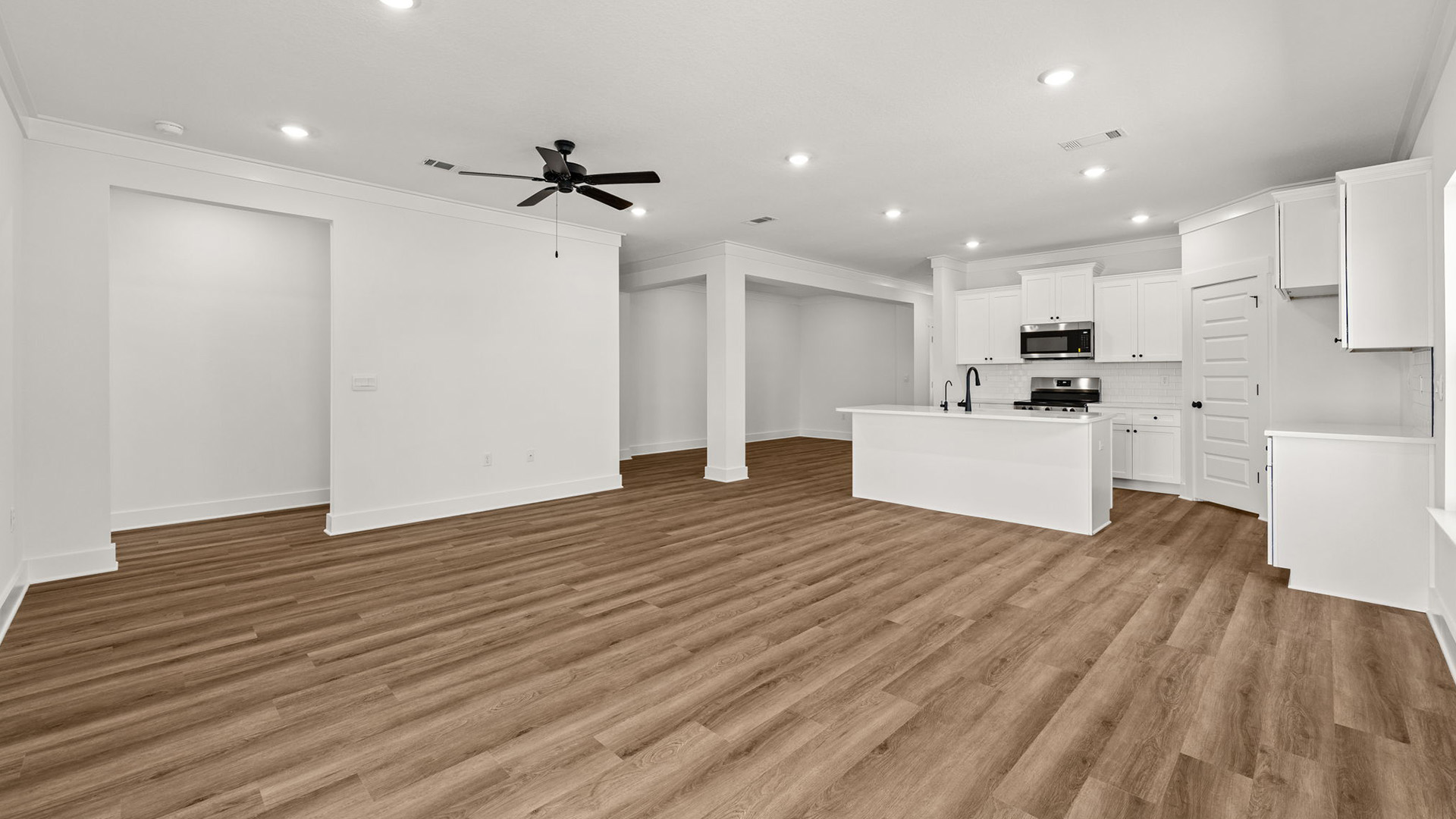 The appointed dining area creates a space for family and guests to dine comfortably