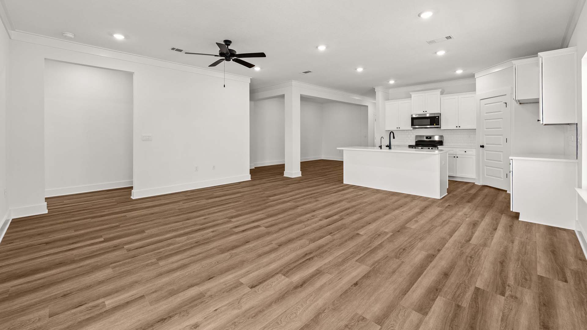The primary bedroom has a separate hall allowing for privacy