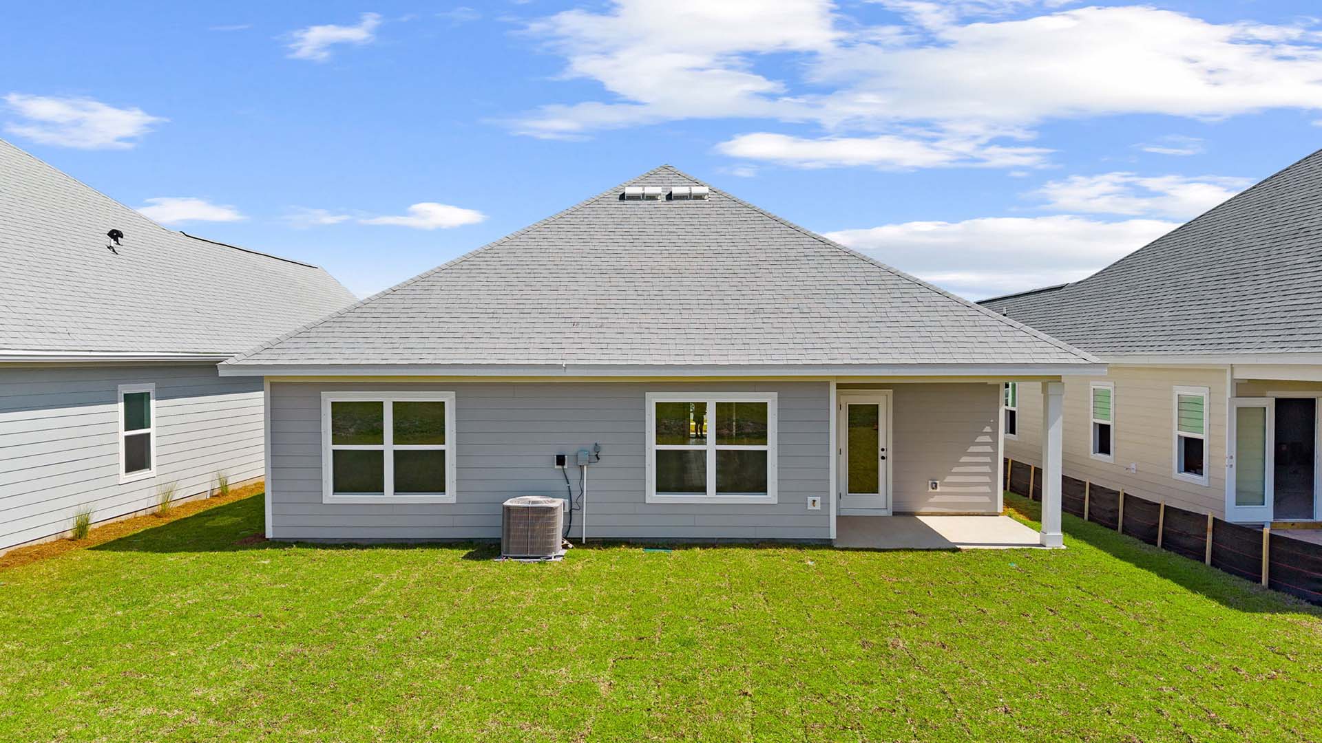 This home has a covered back patio