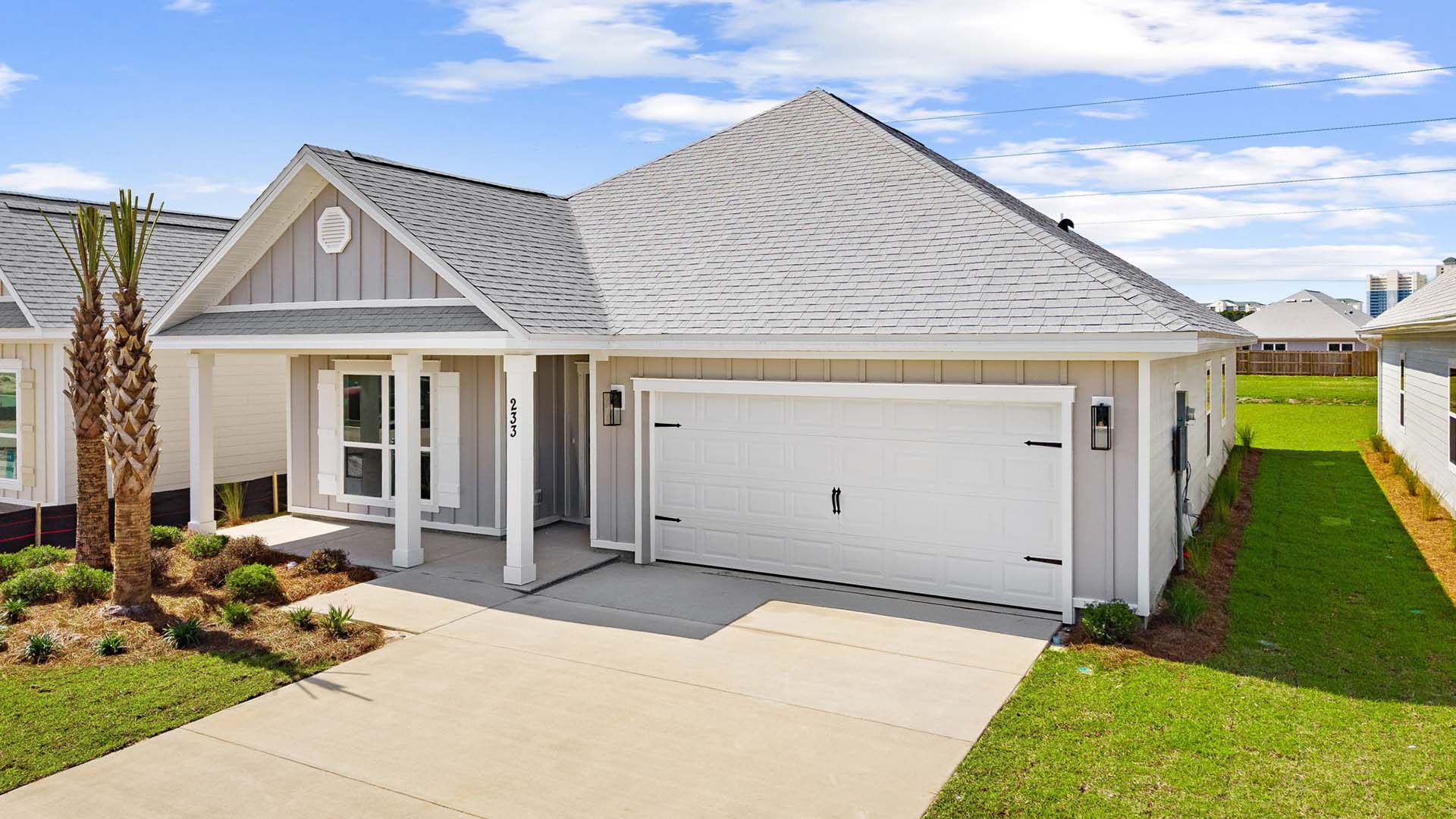 This home has a covered patio and a two car garage