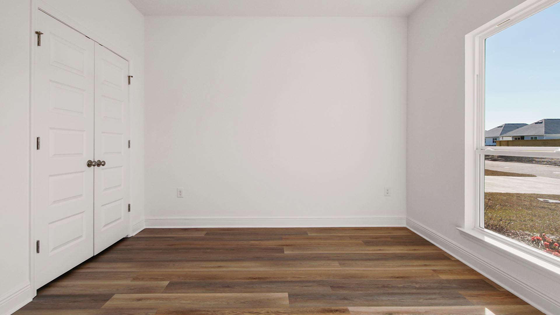 Bedroom two is located at the front of home