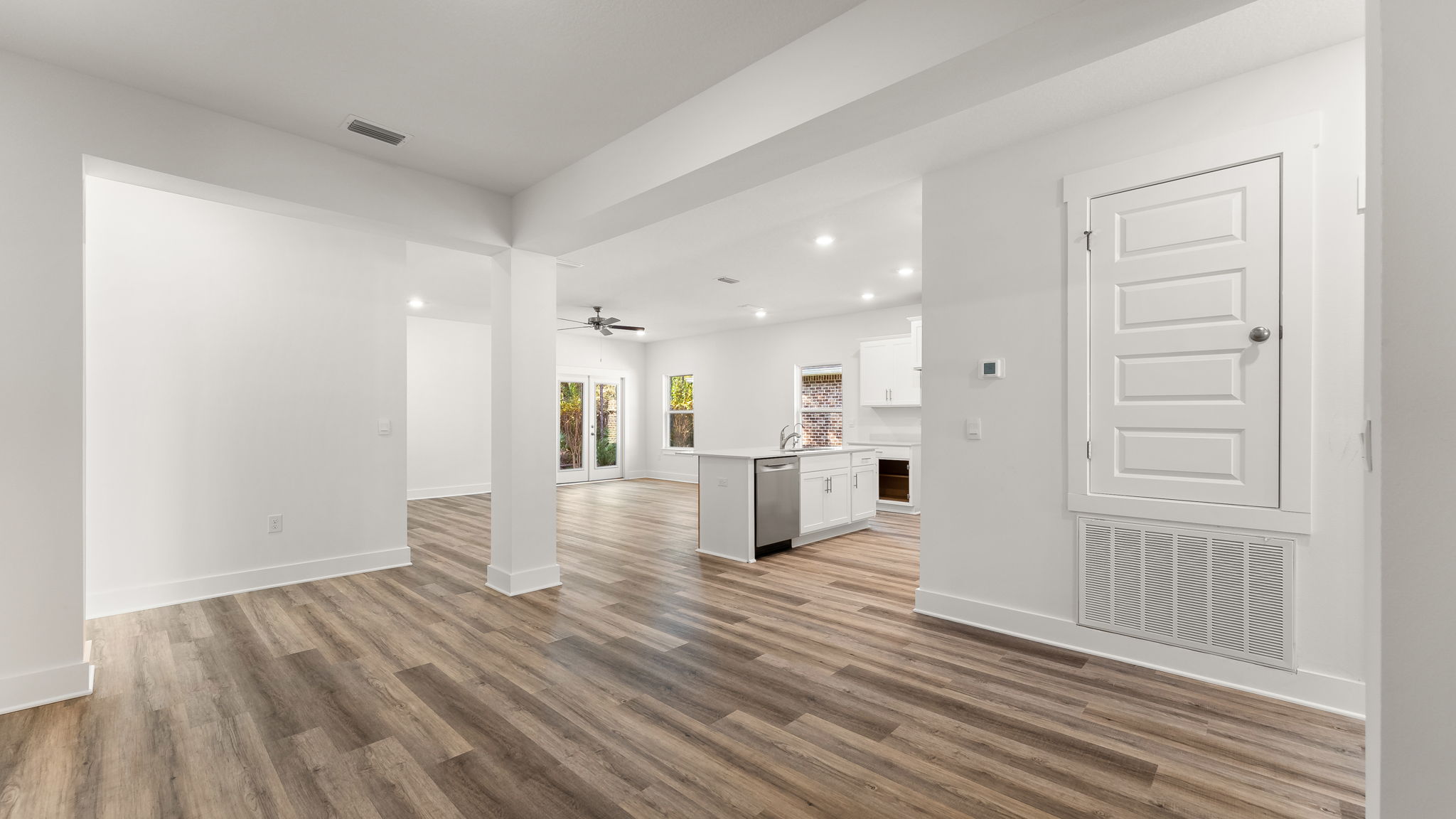 The Kennedy has an appointed formal dining area that is open to the kitchen and living area