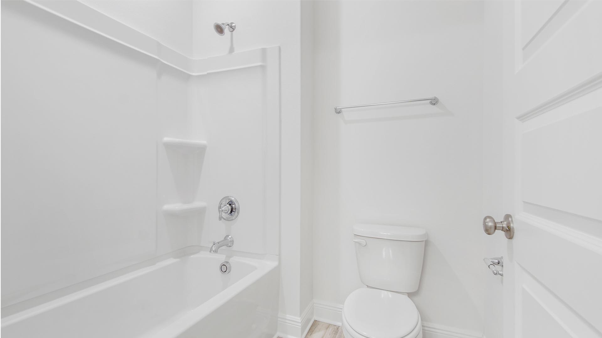 The shared bathrooms and shower and tub combinations