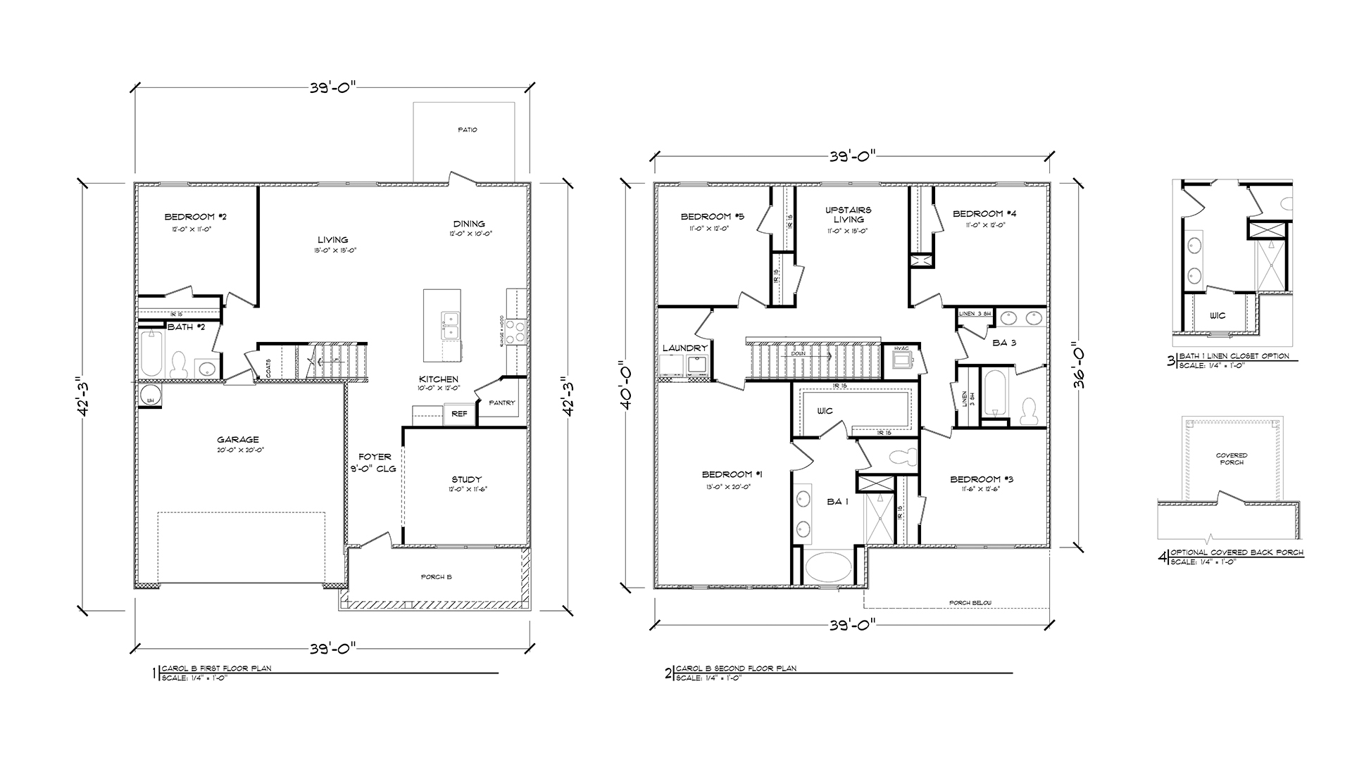 Carol B Floor Plan with covered porch