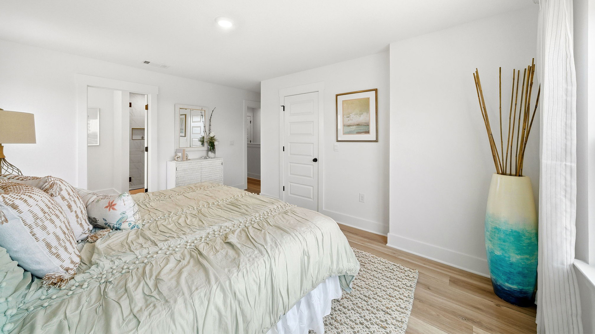 The primary bedroom as an ensuite bathroom