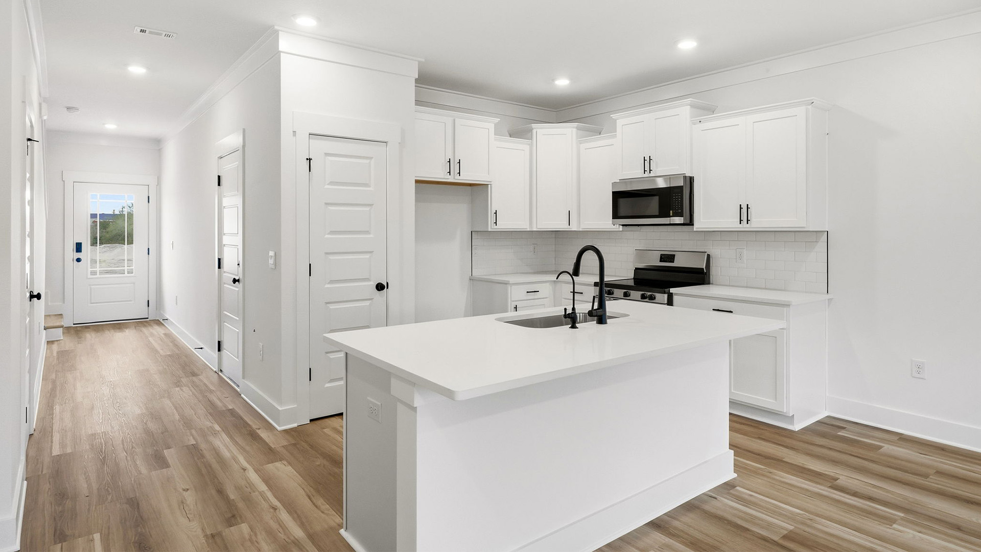 The center island has space for bar seating