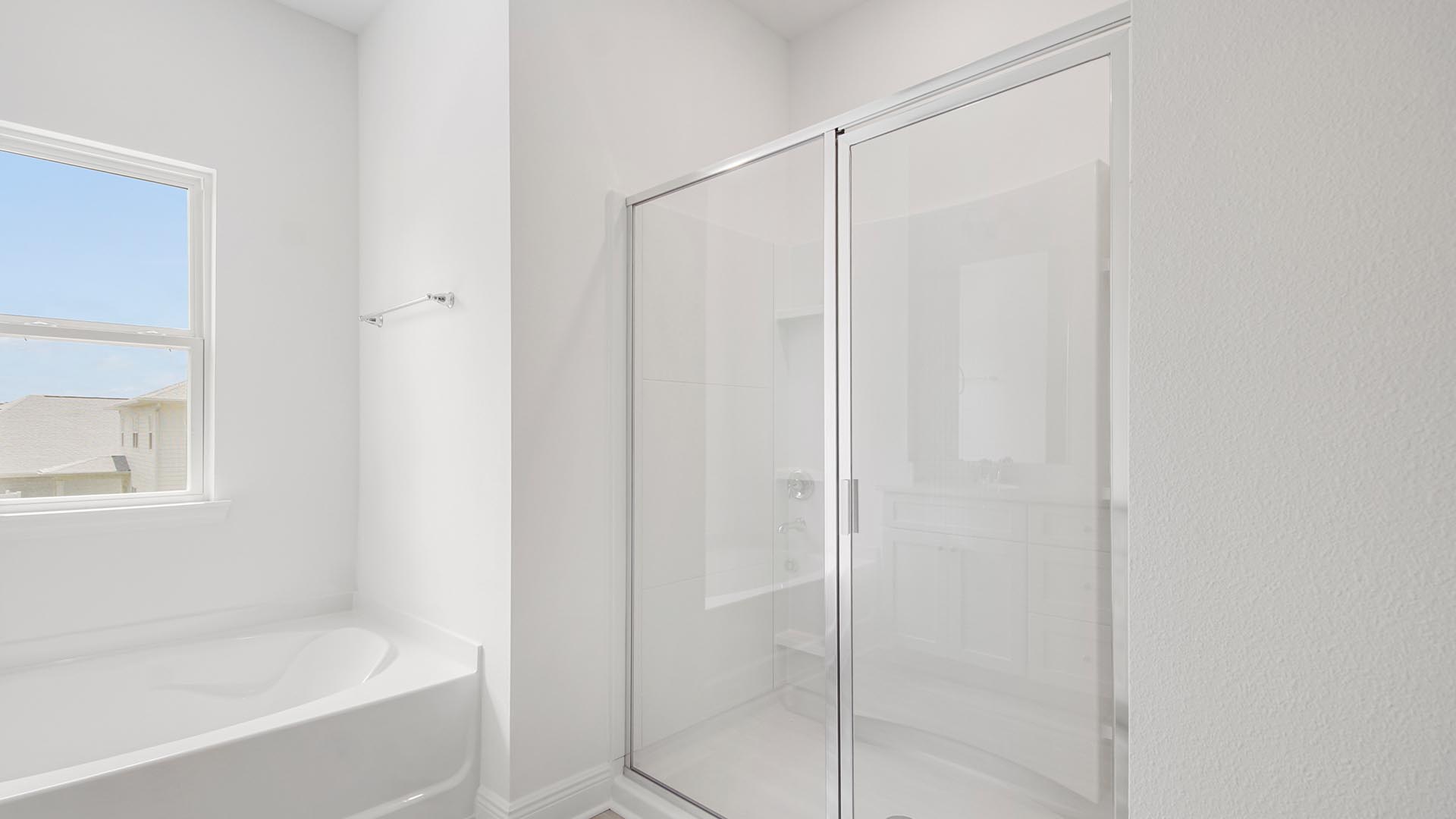 The large shower in primary bathroom