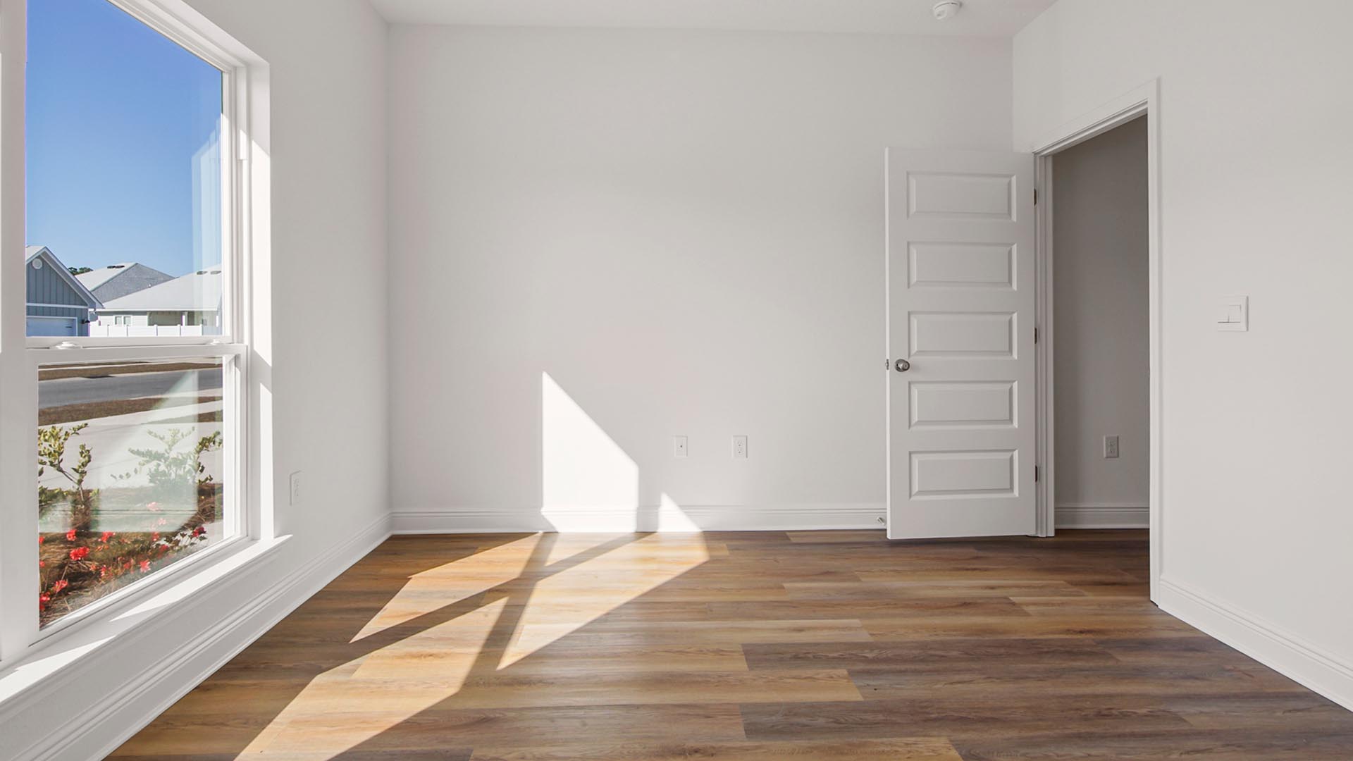 Bedroom two is located at the front of the home and looks out to the front lawn
