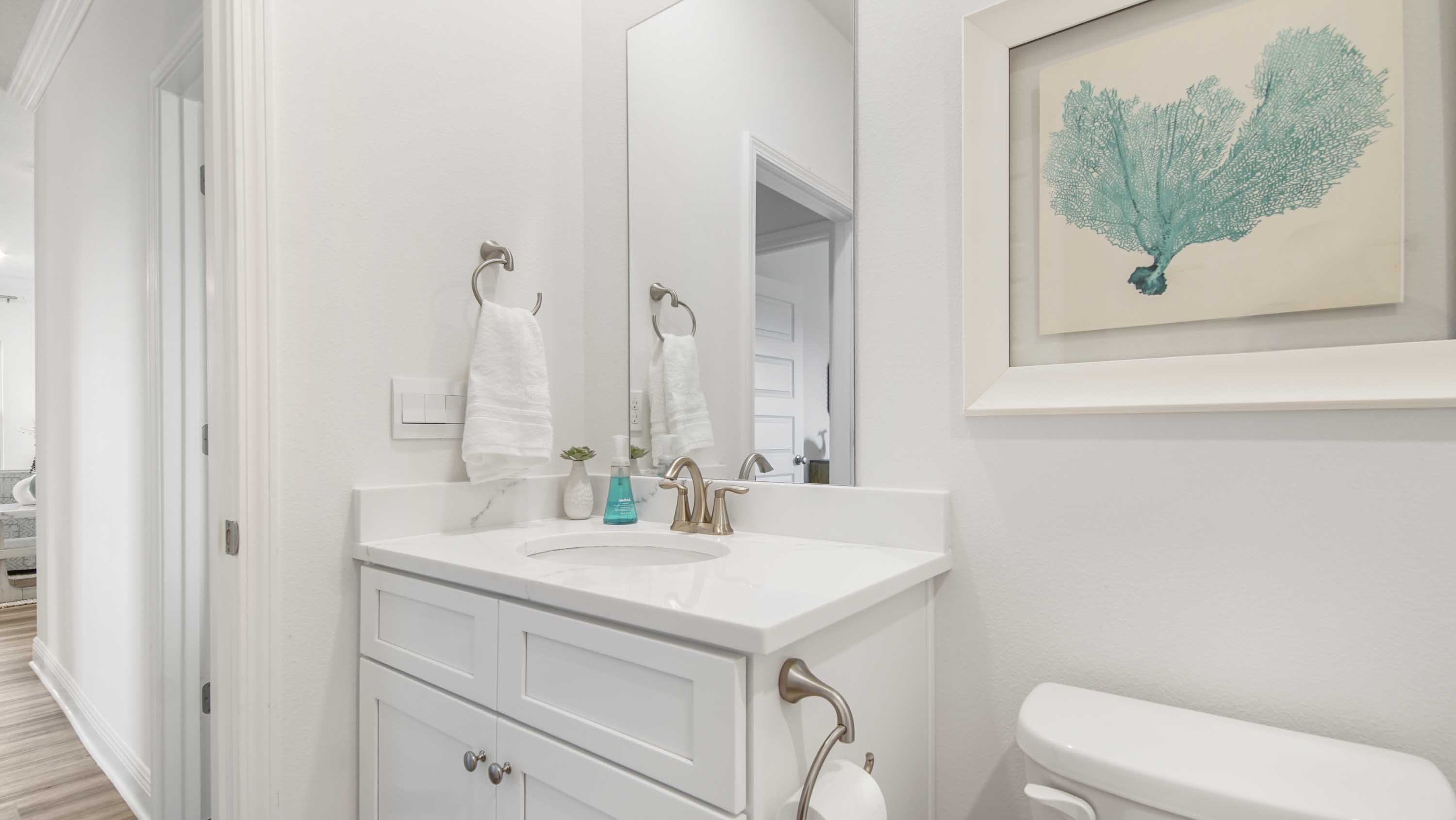Bathroom two with shower tub combination.