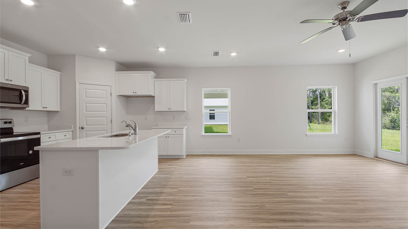 The expansive living area offers comfort and functionality